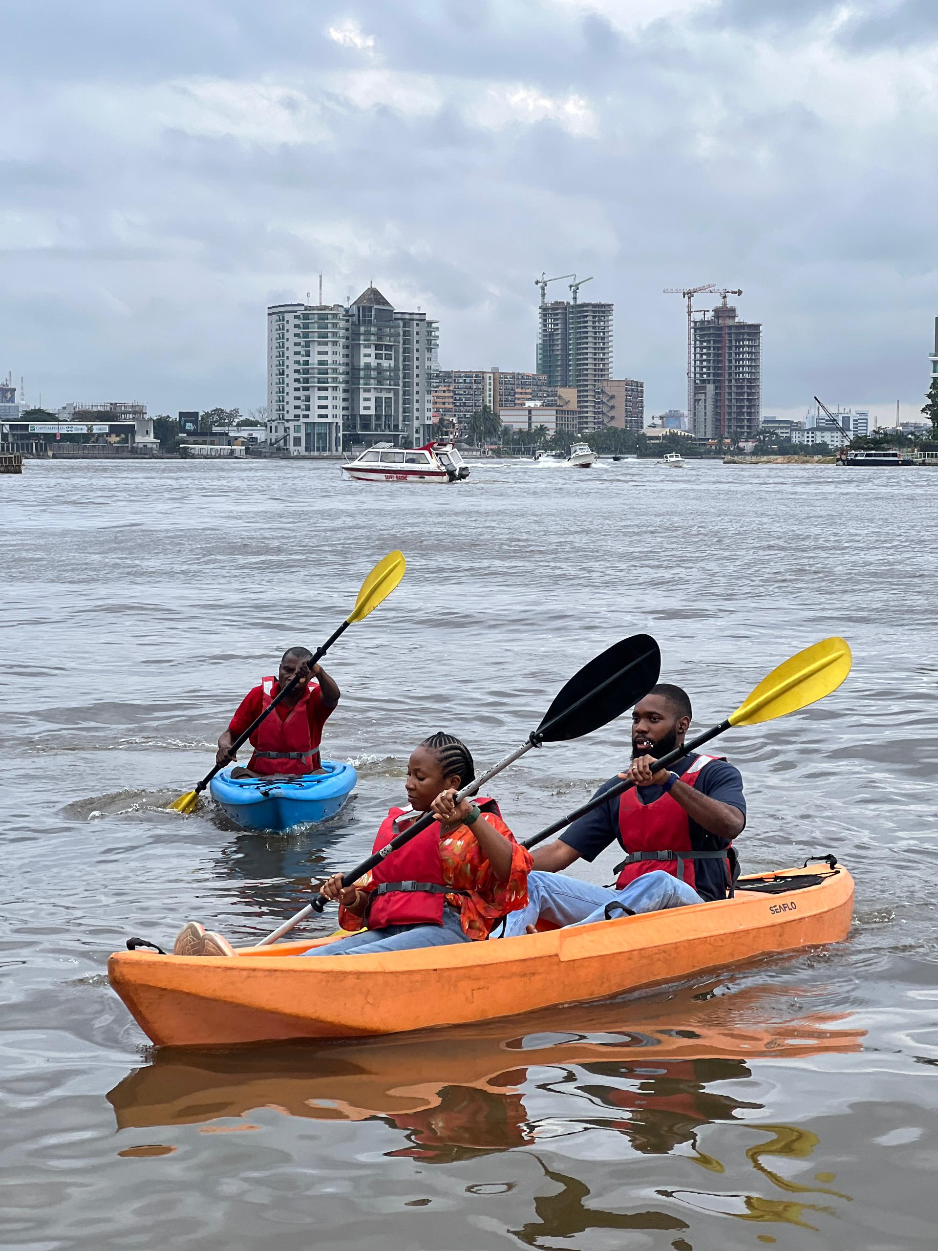 Kayakers enjoying a Lagos Lagoon adventure